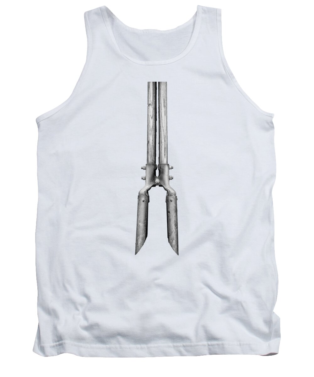 Art Tank Top featuring the photograph Post Hole Digger II on Plywood 73 in BW by YoPedro
