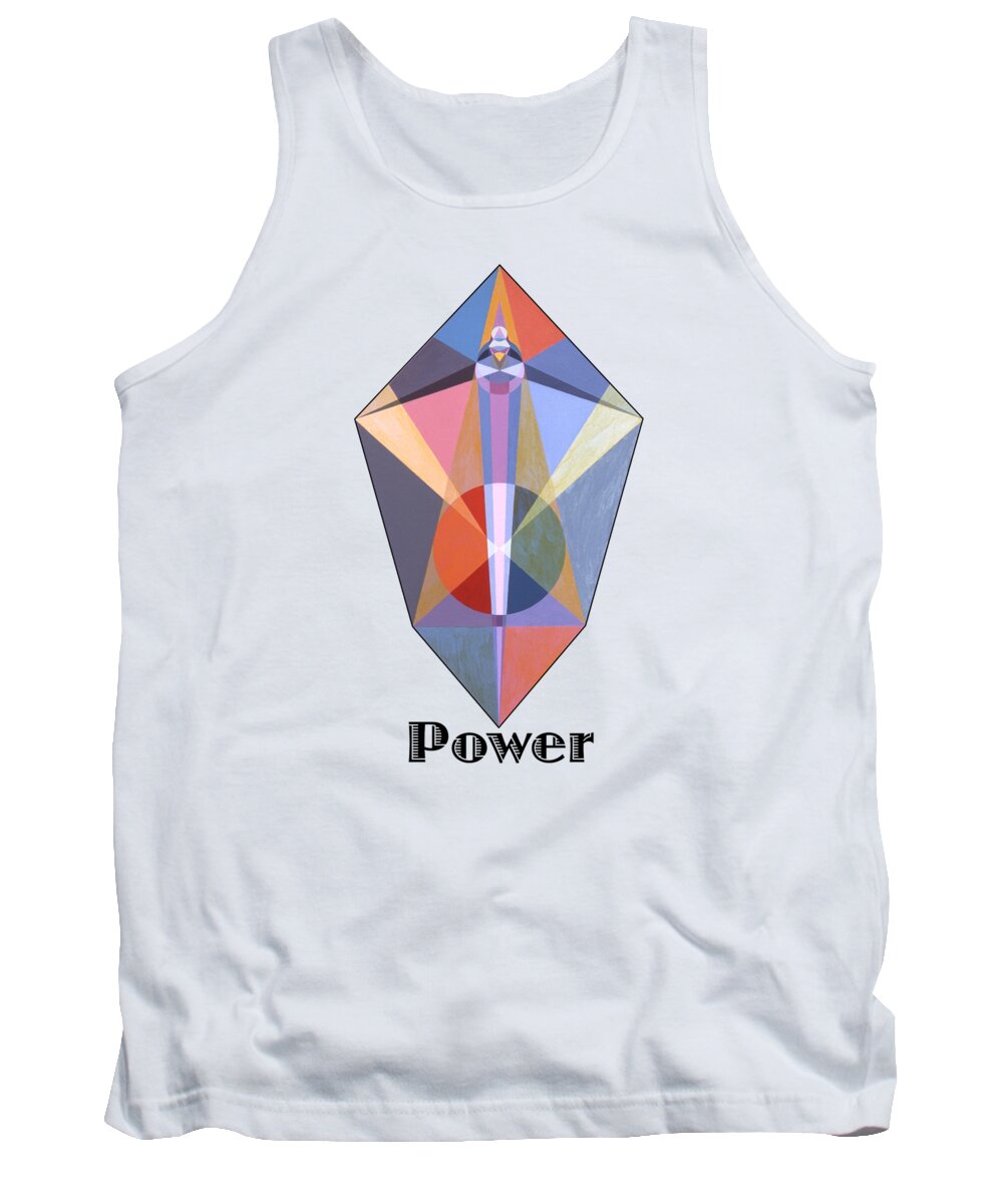 Painting Tank Top featuring the painting Power text by Michael Bellon