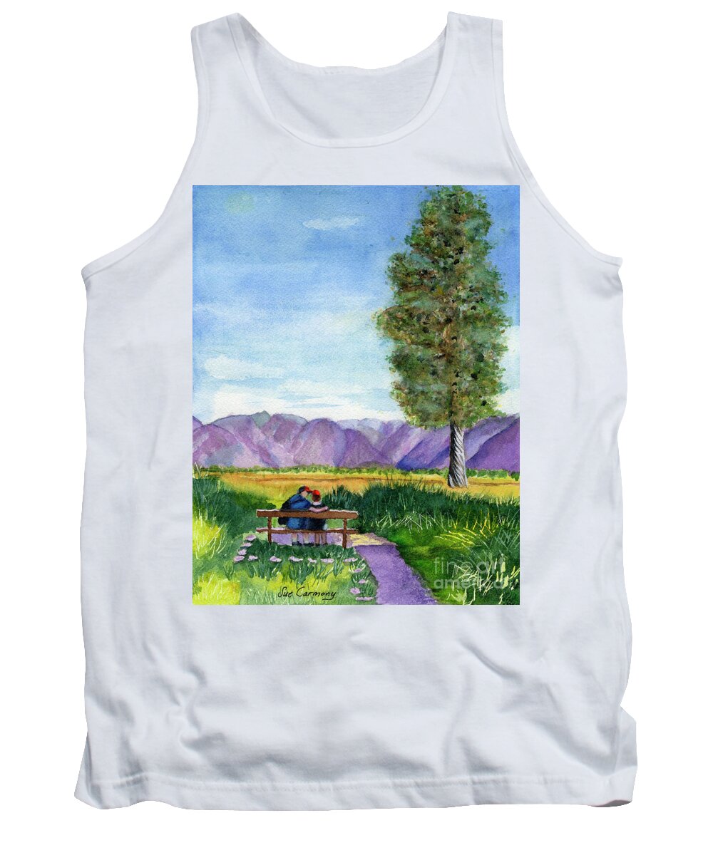 Mountains Tank Top featuring the painting Precious Moment in Time by Sue Carmony