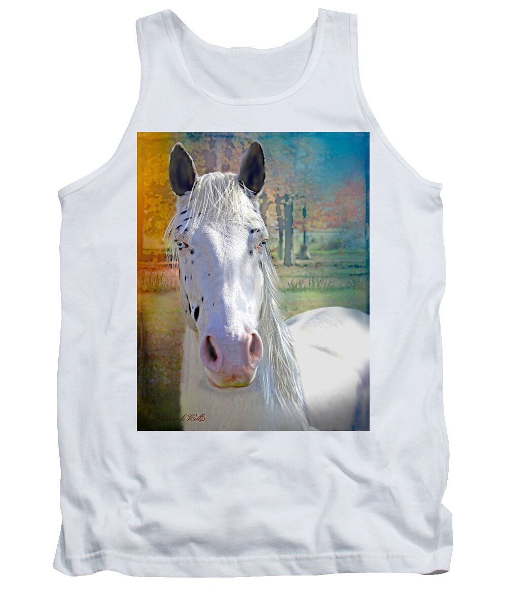 Rare Blue Eyed Horse Tank Top featuring the photograph Pretty Eyes by Bonnie Willis