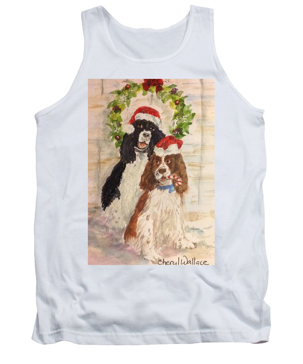 Springer Spaniels Tank Top featuring the painting Princess and Evita by Cheryl Wallace