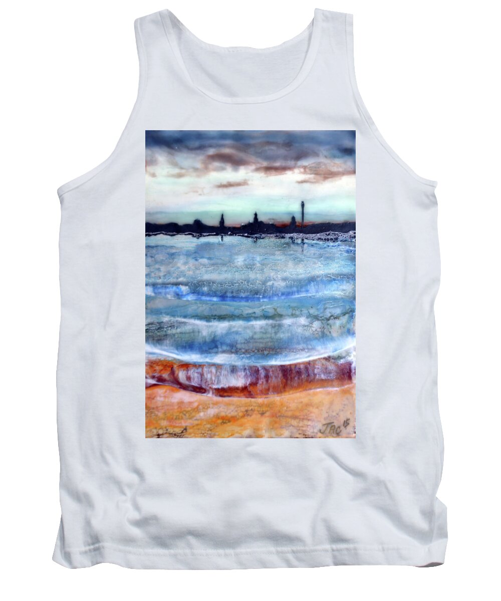 Ptown Tank Top featuring the painting Provincetown Skyline 1 by Jennifer Creech