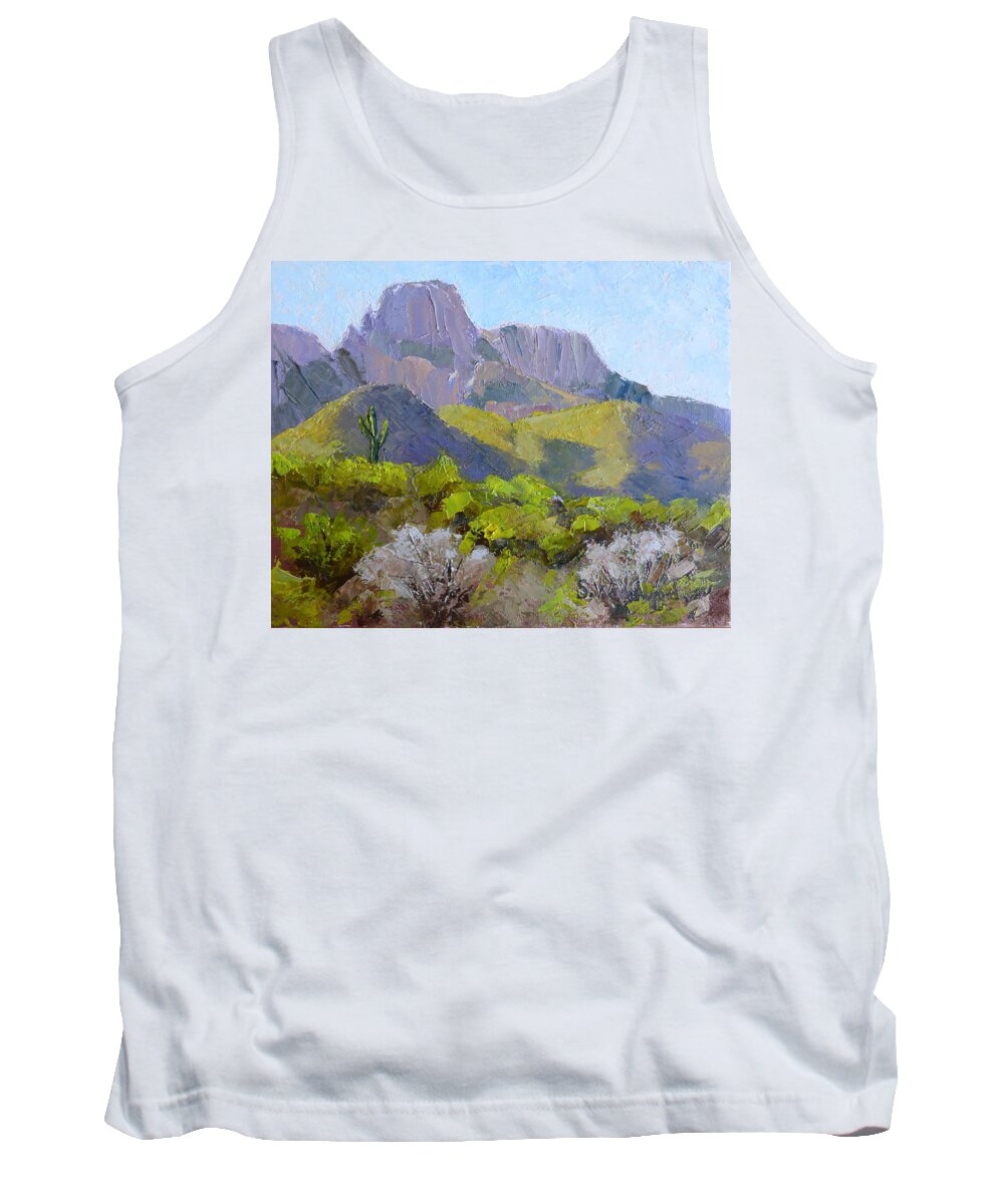 Landscape Tank Top featuring the painting Pusch Ridge II by Susan Woodward