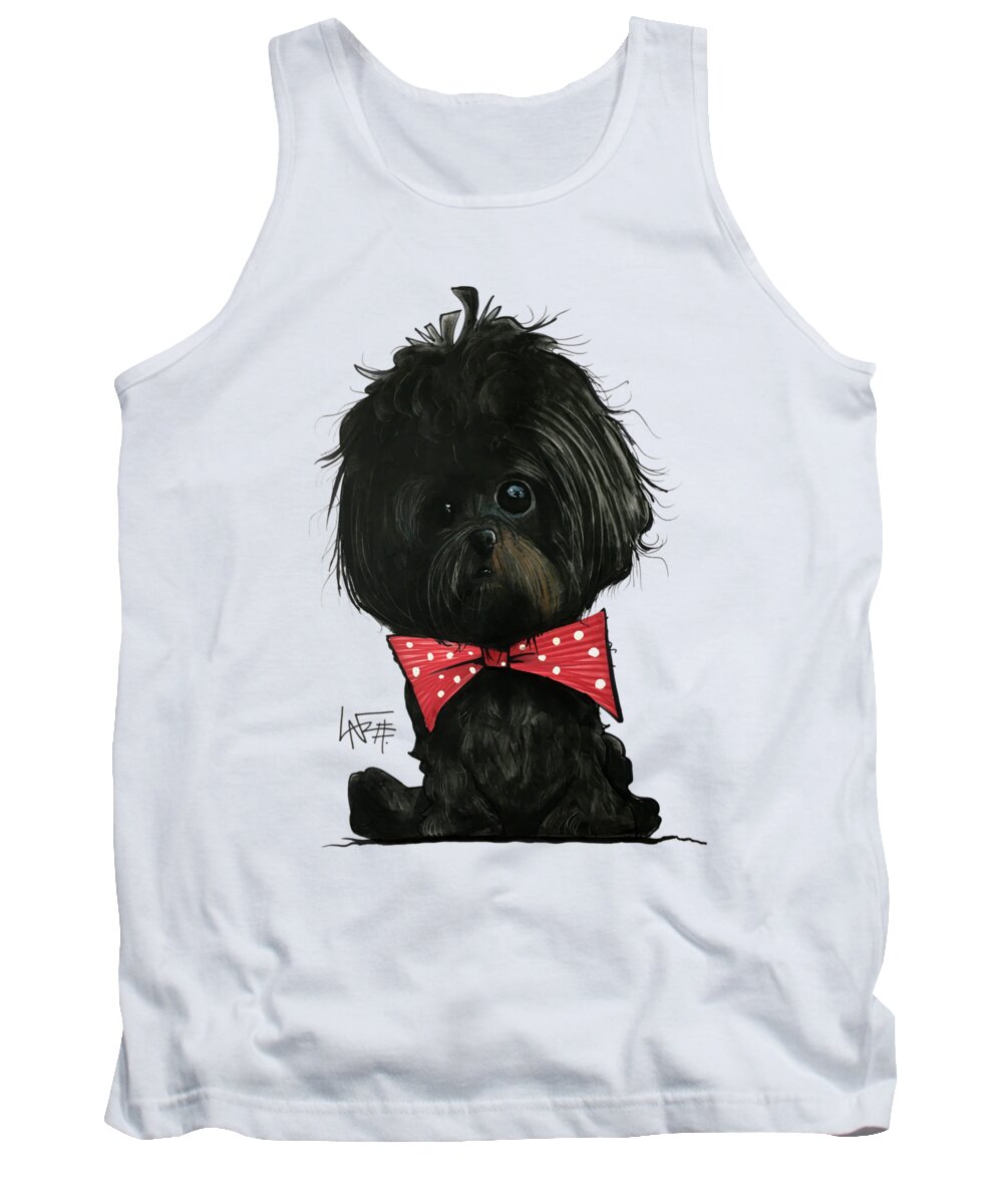 Pet Portrait Tank Top featuring the drawing Quarles 7-1479 by Canine Caricatures By John LaFree