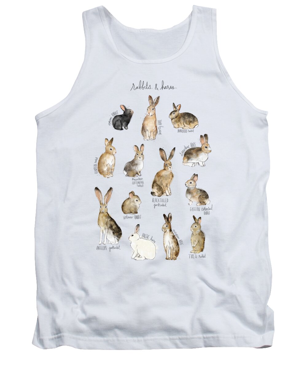 Rabbits Tank Top featuring the painting Rabbits and Hares by Amy Hamilton