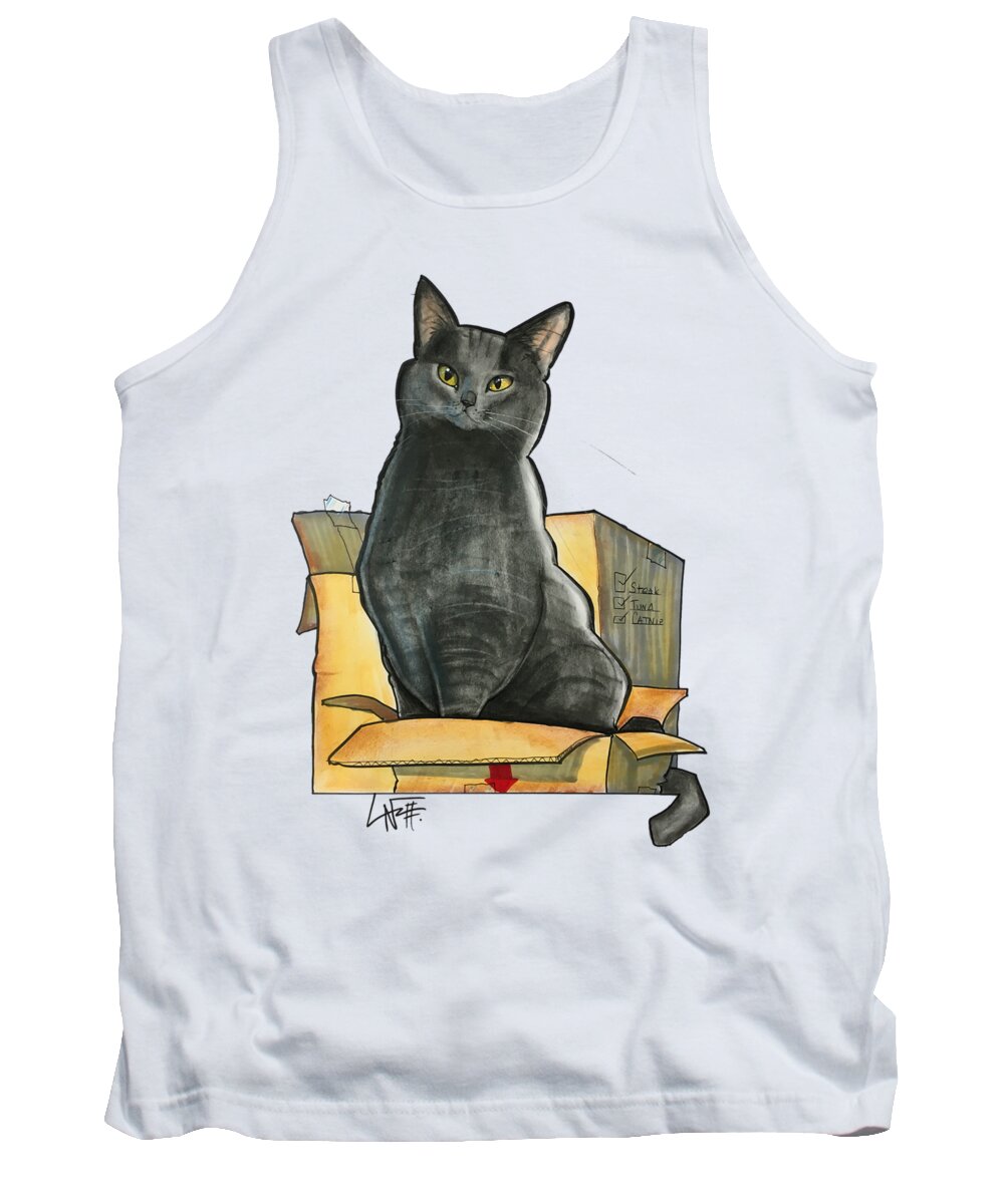 Pet Portrait Tank Top featuring the drawing Rackley 3536 by Canine Caricatures By John LaFree