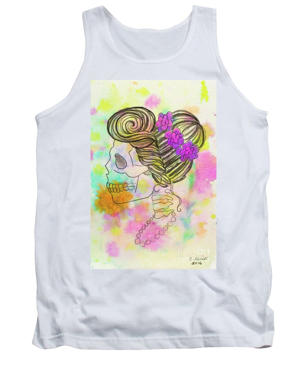 Mrs Tank Top featuring the painting Rainbow Mrs. by Stefanie Forck