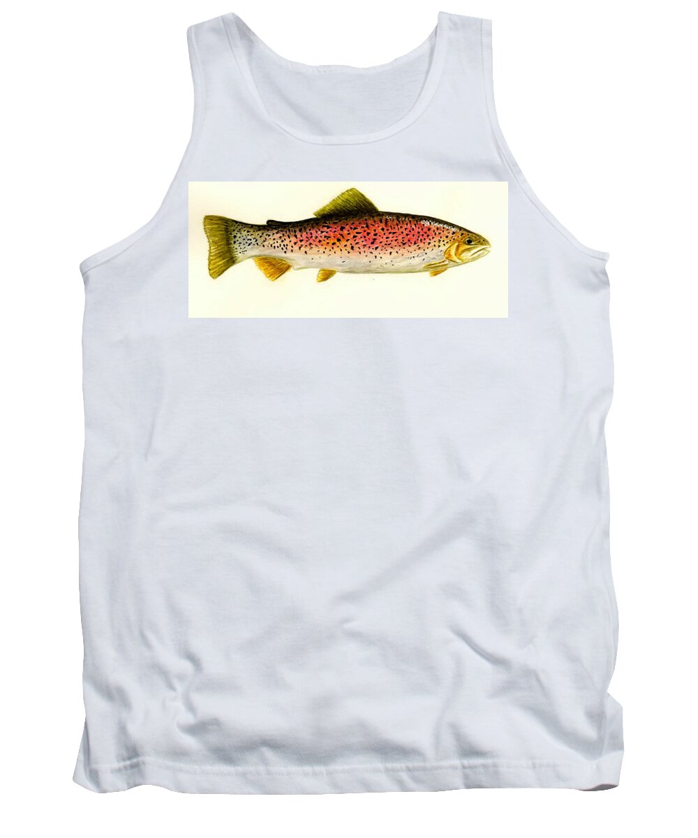 Fish Tank Top featuring the painting Rainbow Trout by Michael Vigliotti