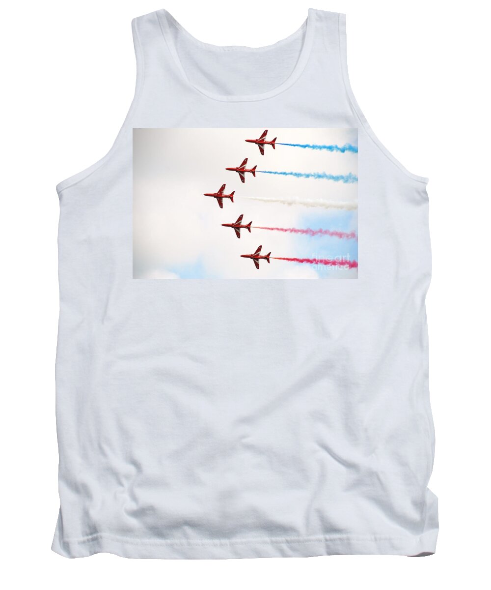 Wing Tank Top featuring the photograph Red Arrows display team by David Fowler