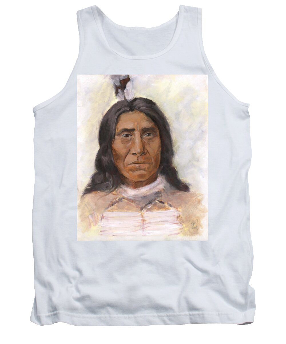 Native American Tank Top featuring the painting Red Cloud by Brandy Woods