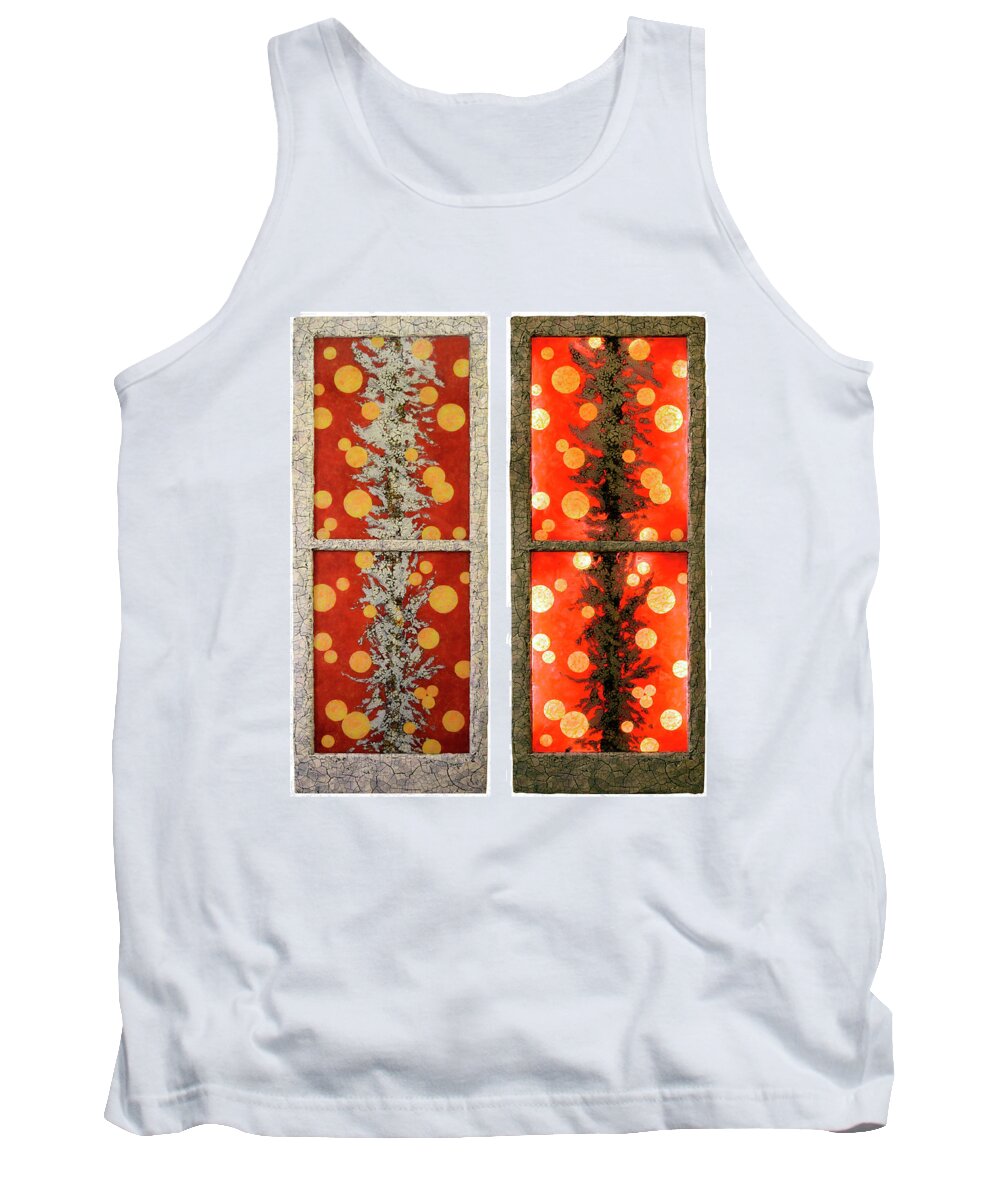 Red Tank Top featuring the glass art Red Light, White Line by Christopher Schranck