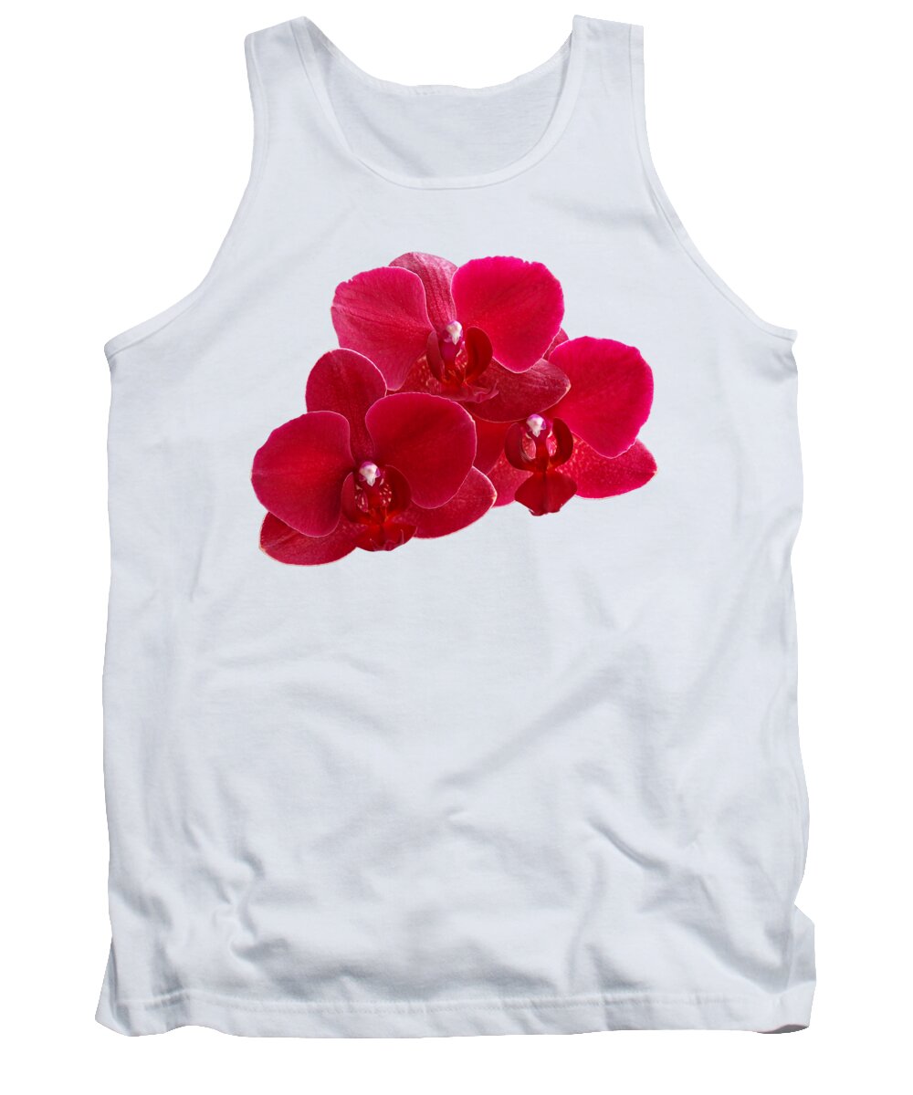 Red Orchid Tank Top featuring the photograph Red Orchid Trio by Gill Billington