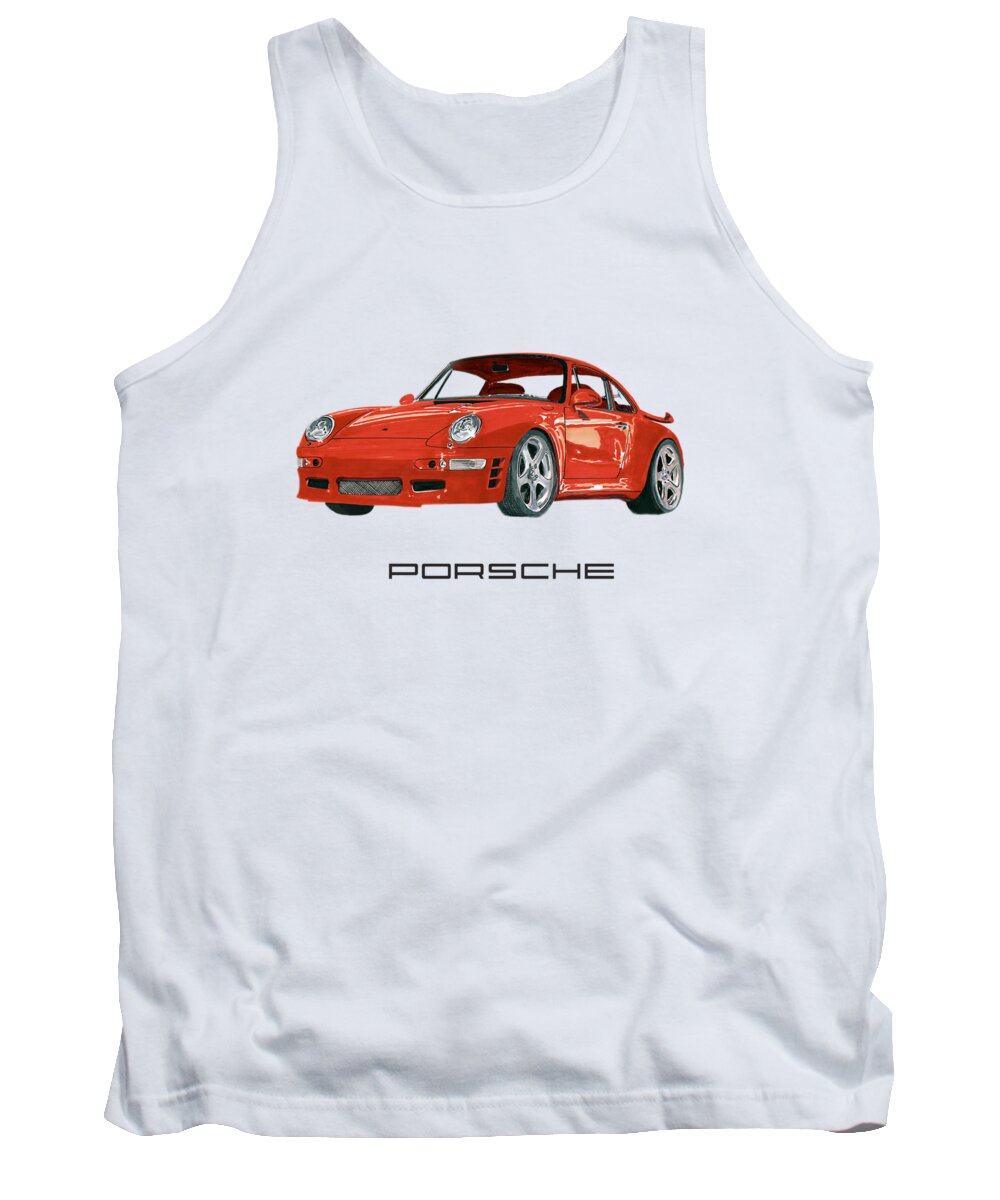 1997 Tank Top featuring the painting 1997 Porsche 993 Twin Turbo R #2 by Jack Pumphrey