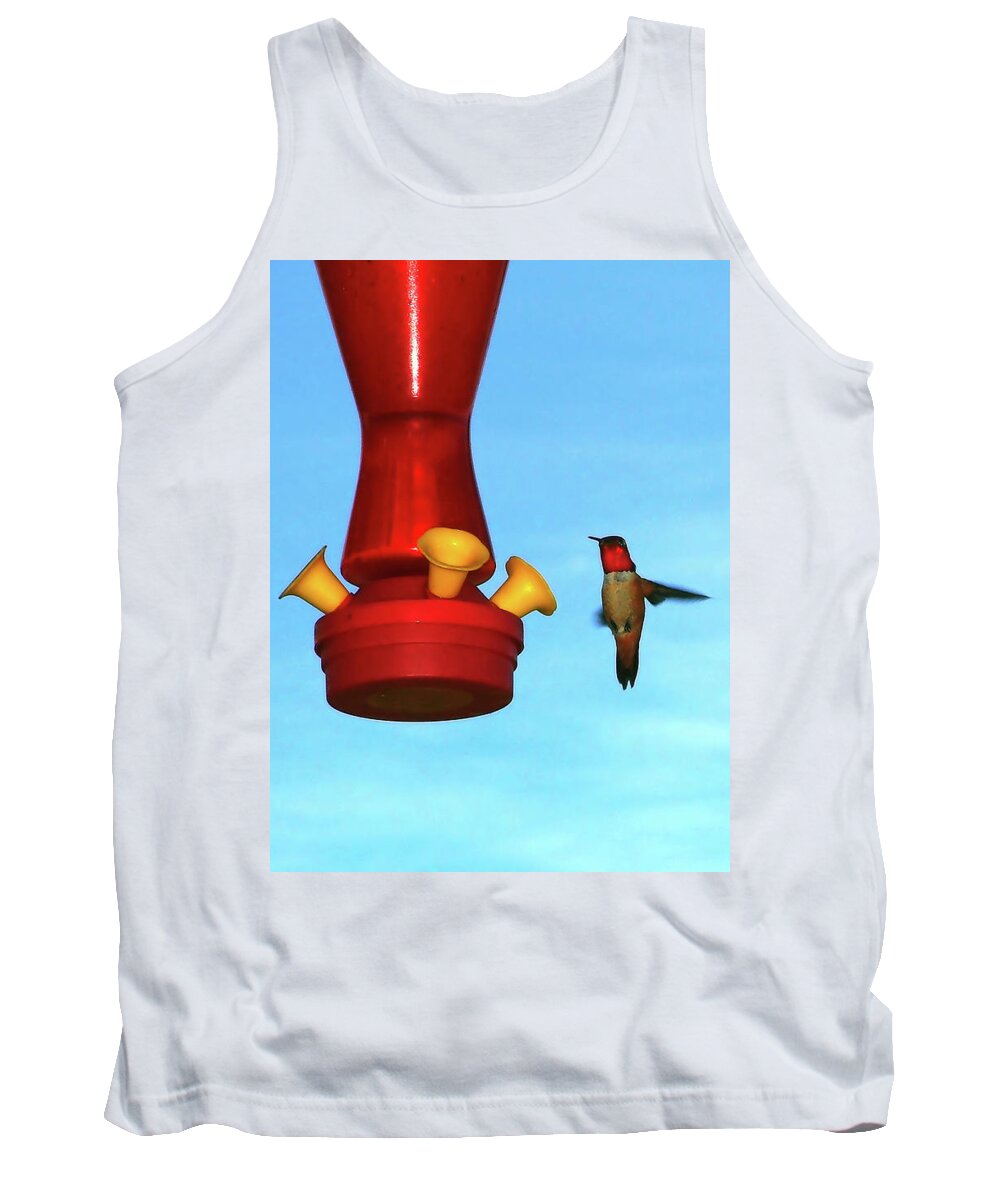 Hummingbird Canvas Prints Tank Top featuring the photograph Red Ruby by Wendy McKennon