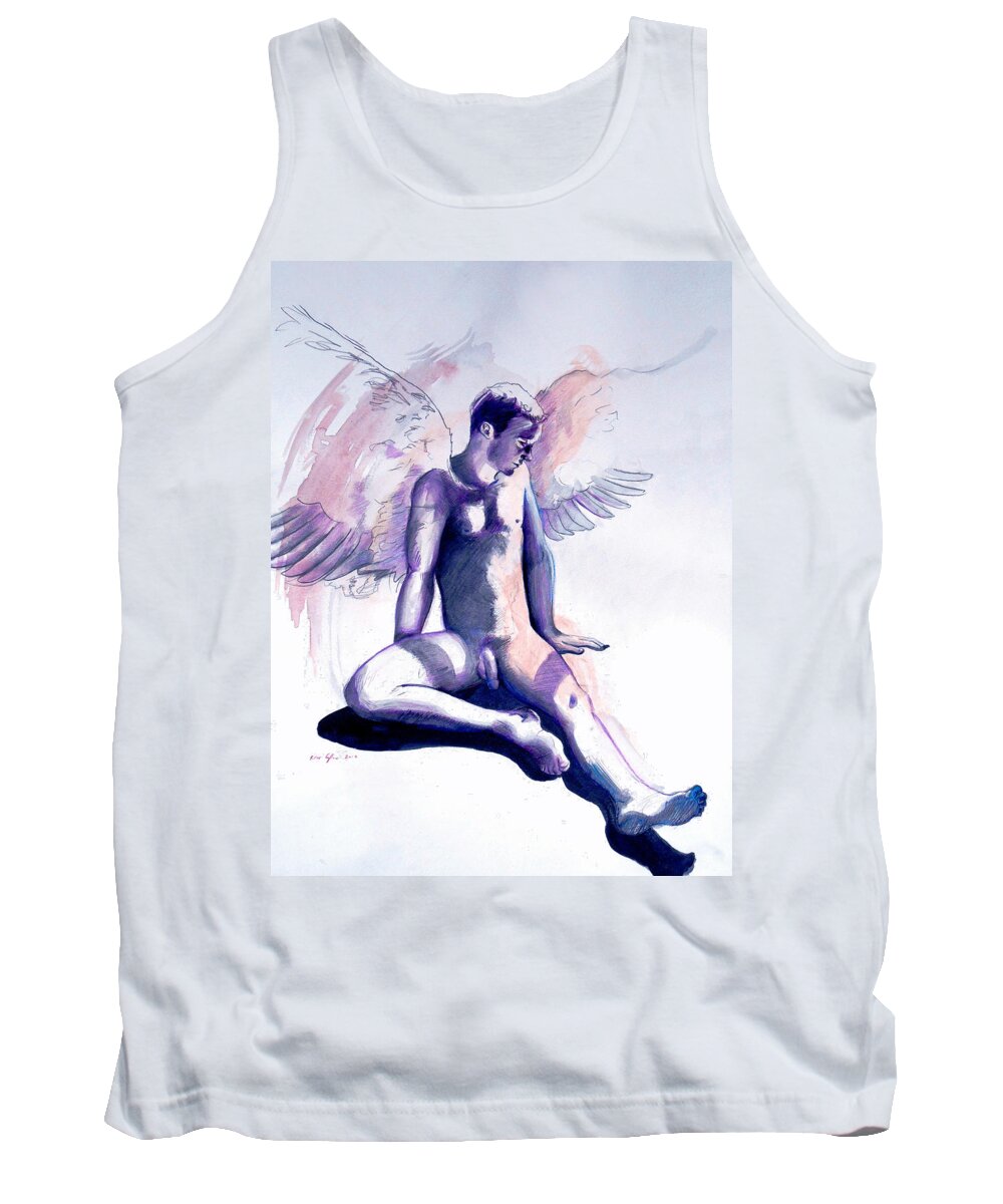 Angels Tank Top featuring the painting Resting Angel by Rene Capone