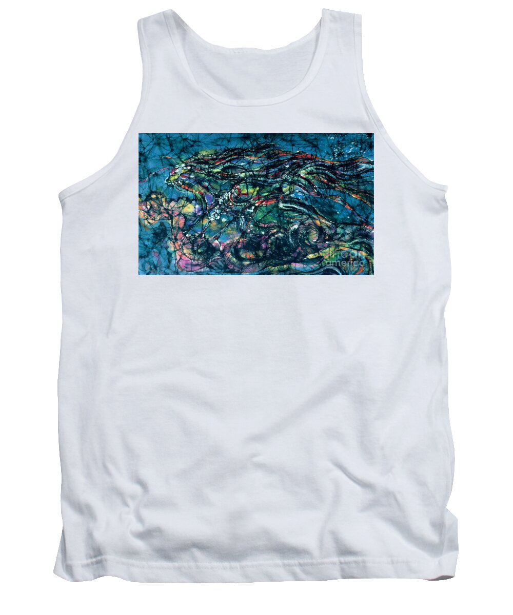 Abstract Tank Top featuring the tapestry - textile Ride the Wind by Carol Law Conklin