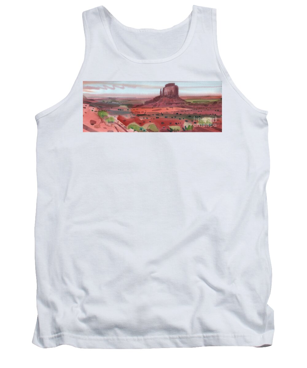 Right Mitten Tank Top featuring the painting Right Mitten Panorama by Donald Maier