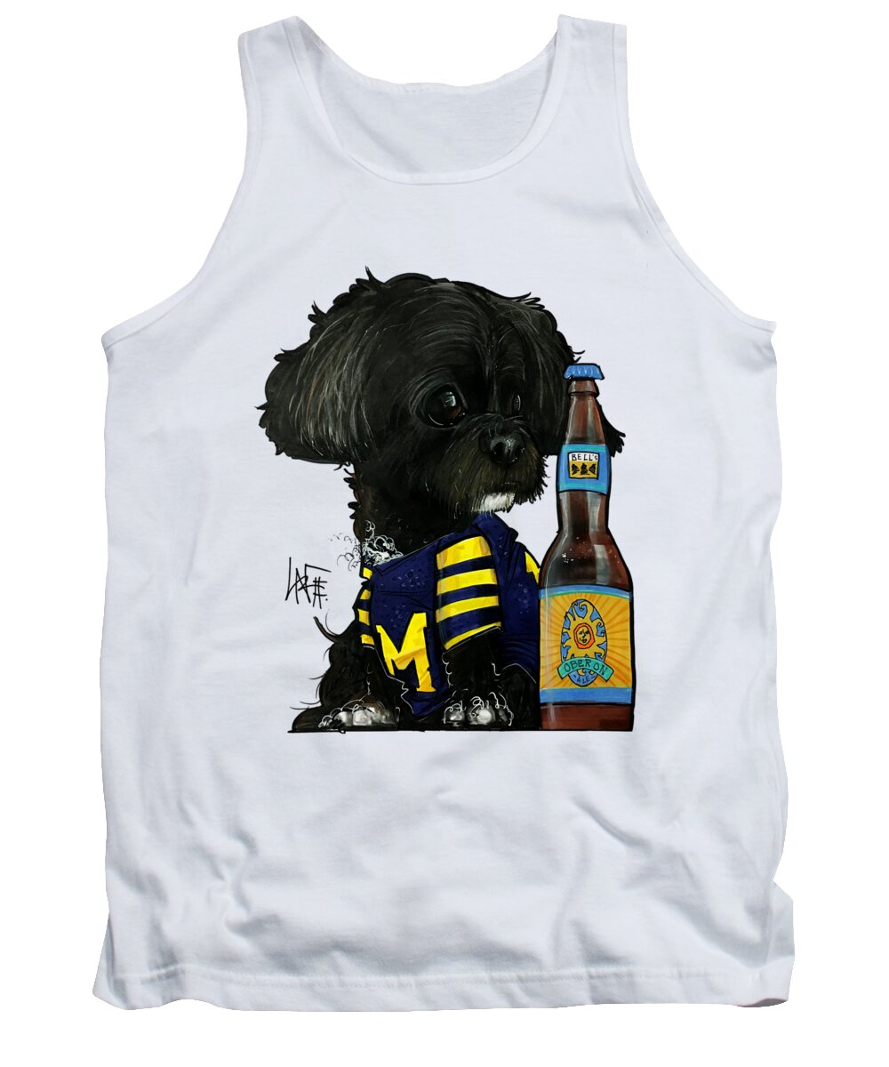Pet Portrait Tank Top featuring the drawing Riscinto 7-1493 by Canine Caricatures By John LaFree