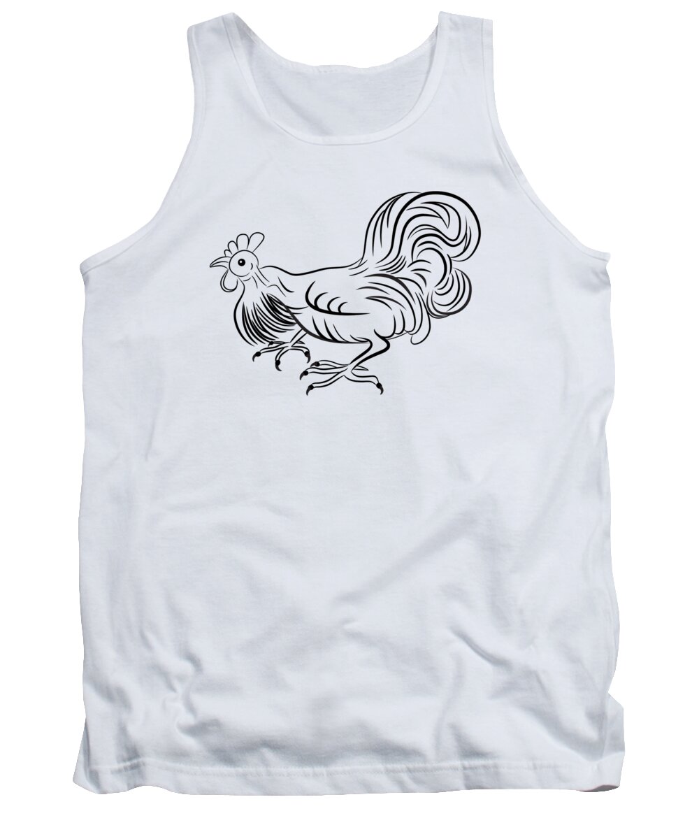 2017 Tank Top featuring the digital art Rooster by Michal Boubin
