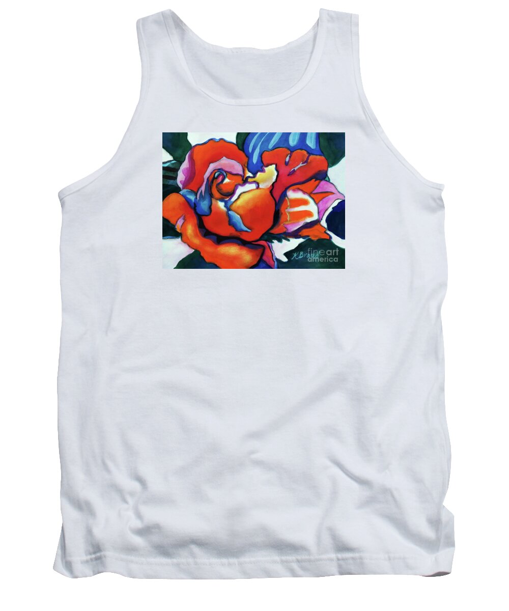 Paintings Tank Top featuring the painting Rose in Outline by Kathy Braud