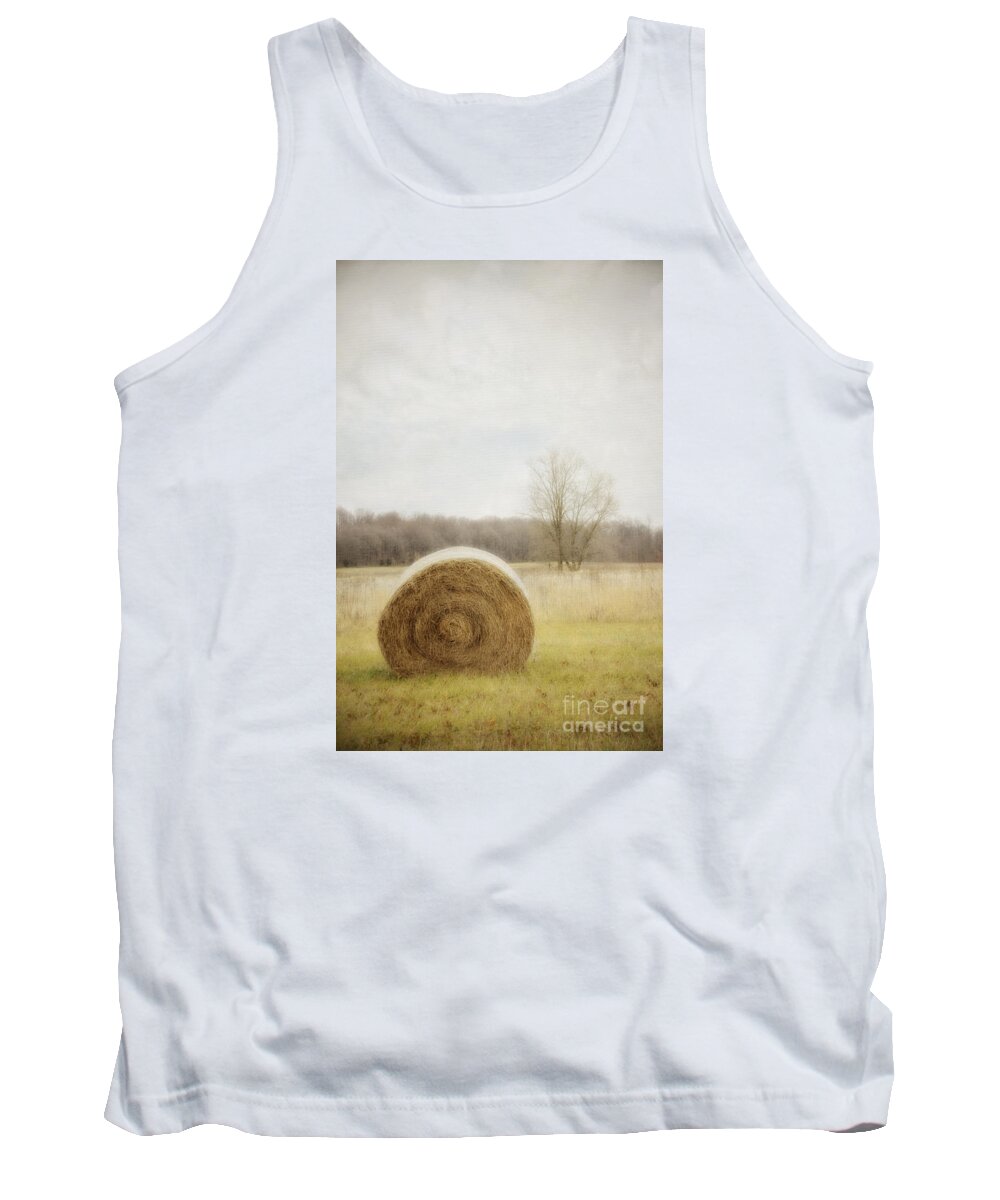 Rural Tank Top featuring the photograph Round Bale O'Hay by Diane Enright