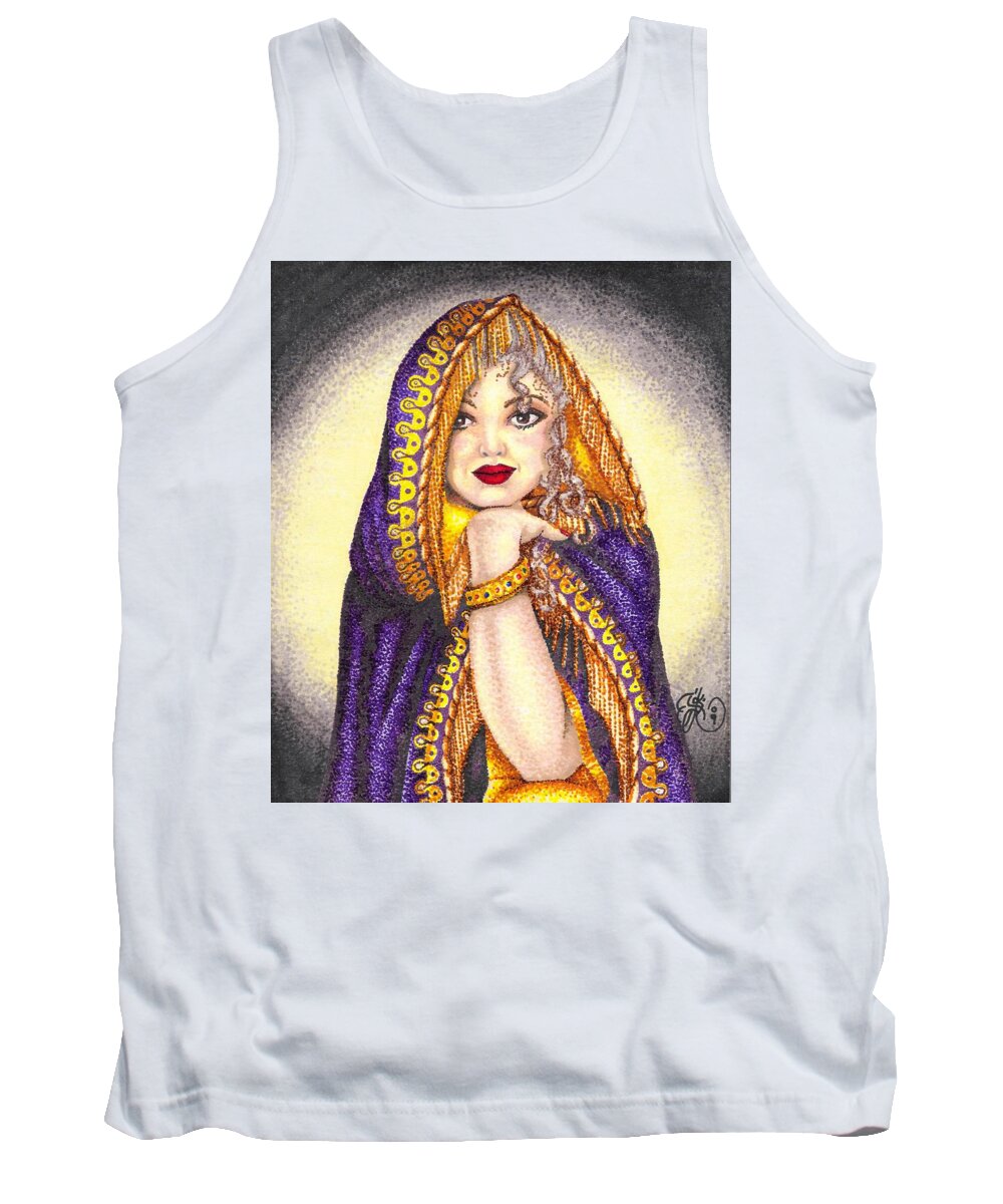Woman Tank Top featuring the drawing Royal Thoughts by Scarlett Royale