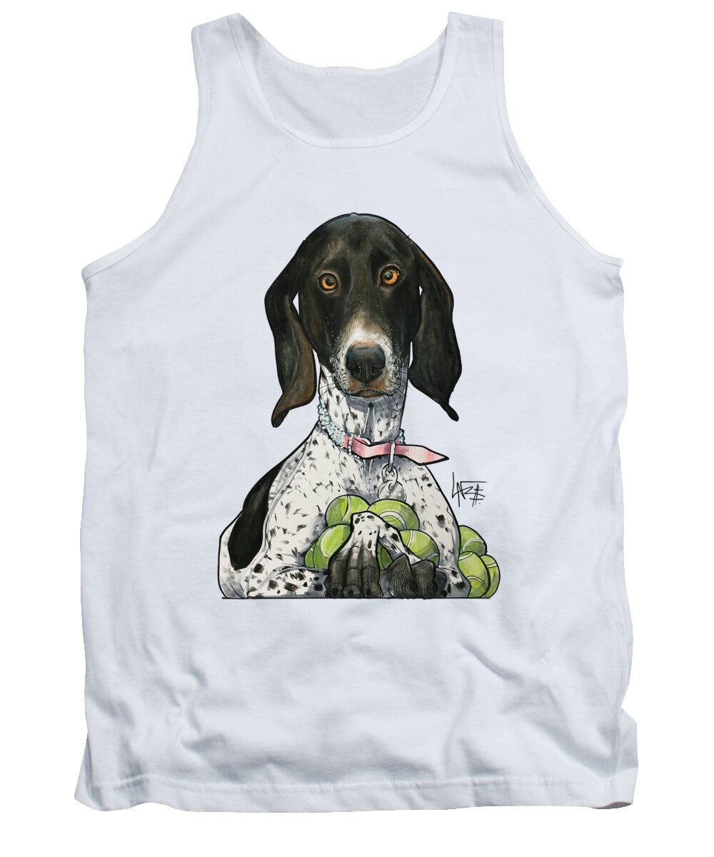 Pet Portrait Tank Top featuring the drawing Russell 3359 by Canine Caricatures By John LaFree