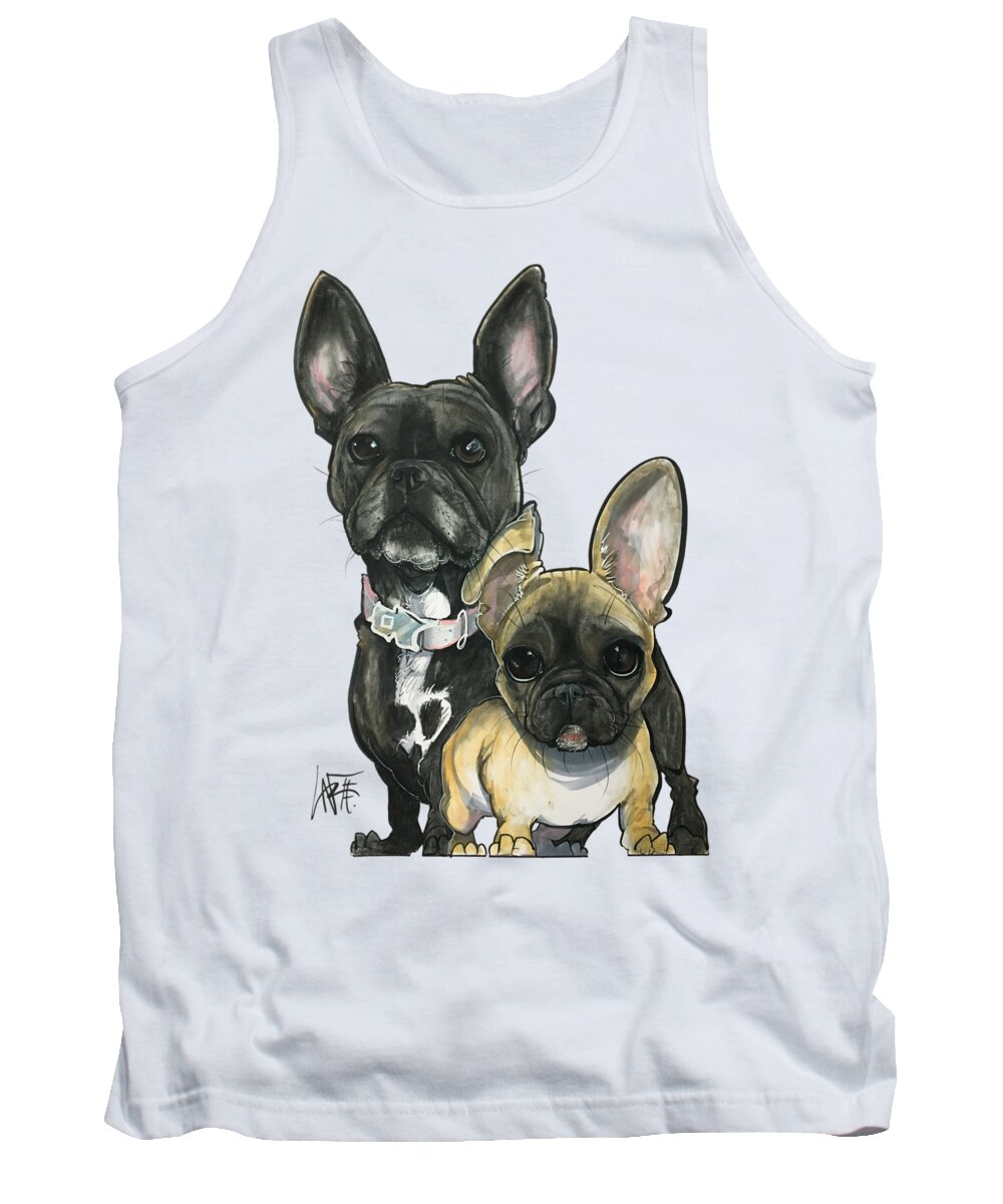French Bulldog Tank Top featuring the drawing Ryan 3865 by Canine Caricatures By John LaFree