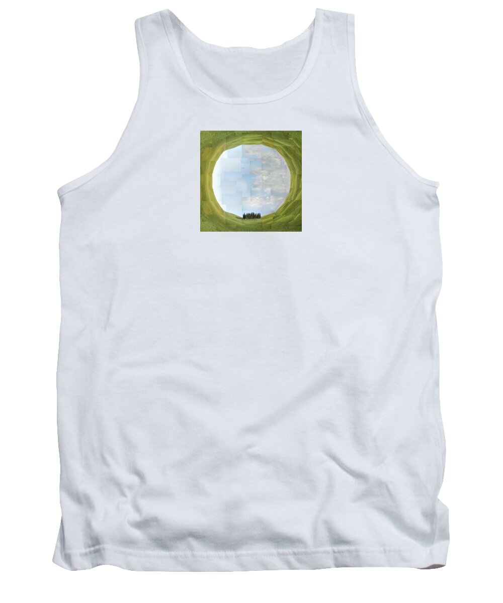 Sacred Planet Tank Top featuring the photograph Sacred Planet - Tuscan cypresses by Michele Cazzani