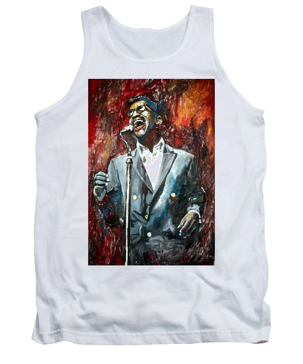 Sammy Tank Top featuring the painting Sammy Davis Jr by Marcelo Neira