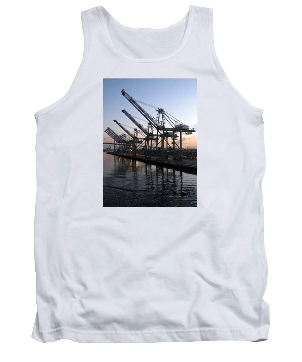 San Pedro Container Cranes Tank Top featuring the photograph San Pedro Container Cranes by Martine Murphy