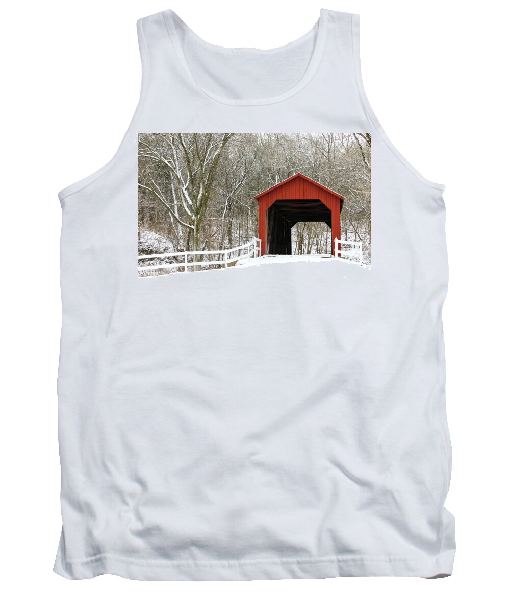 Landscape Tank Top featuring the photograph Sandy Creek Covered Bridge by Holly Ross