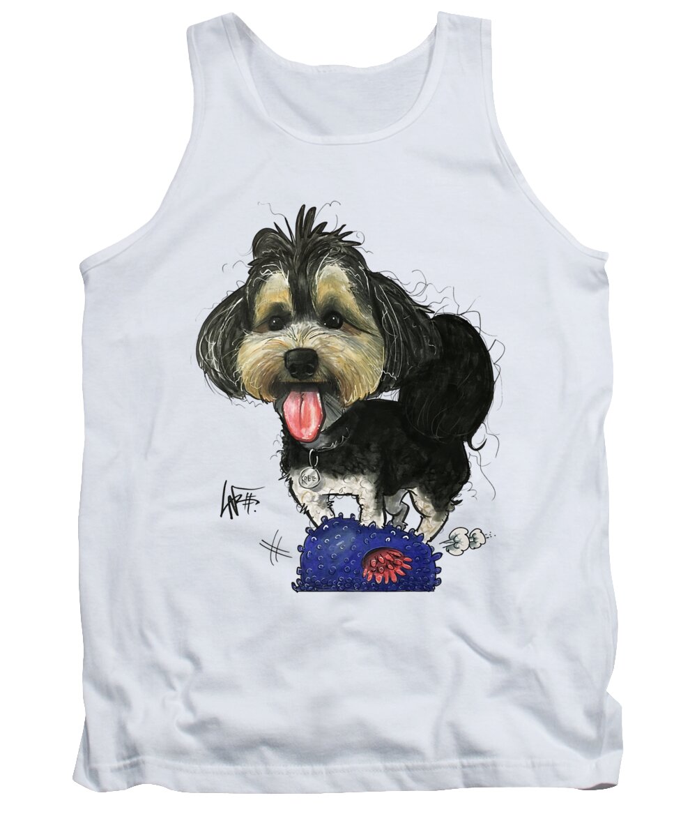 Saperstein Tank Top featuring the drawing Saperstein 3944 by Canine Caricatures By John LaFree
