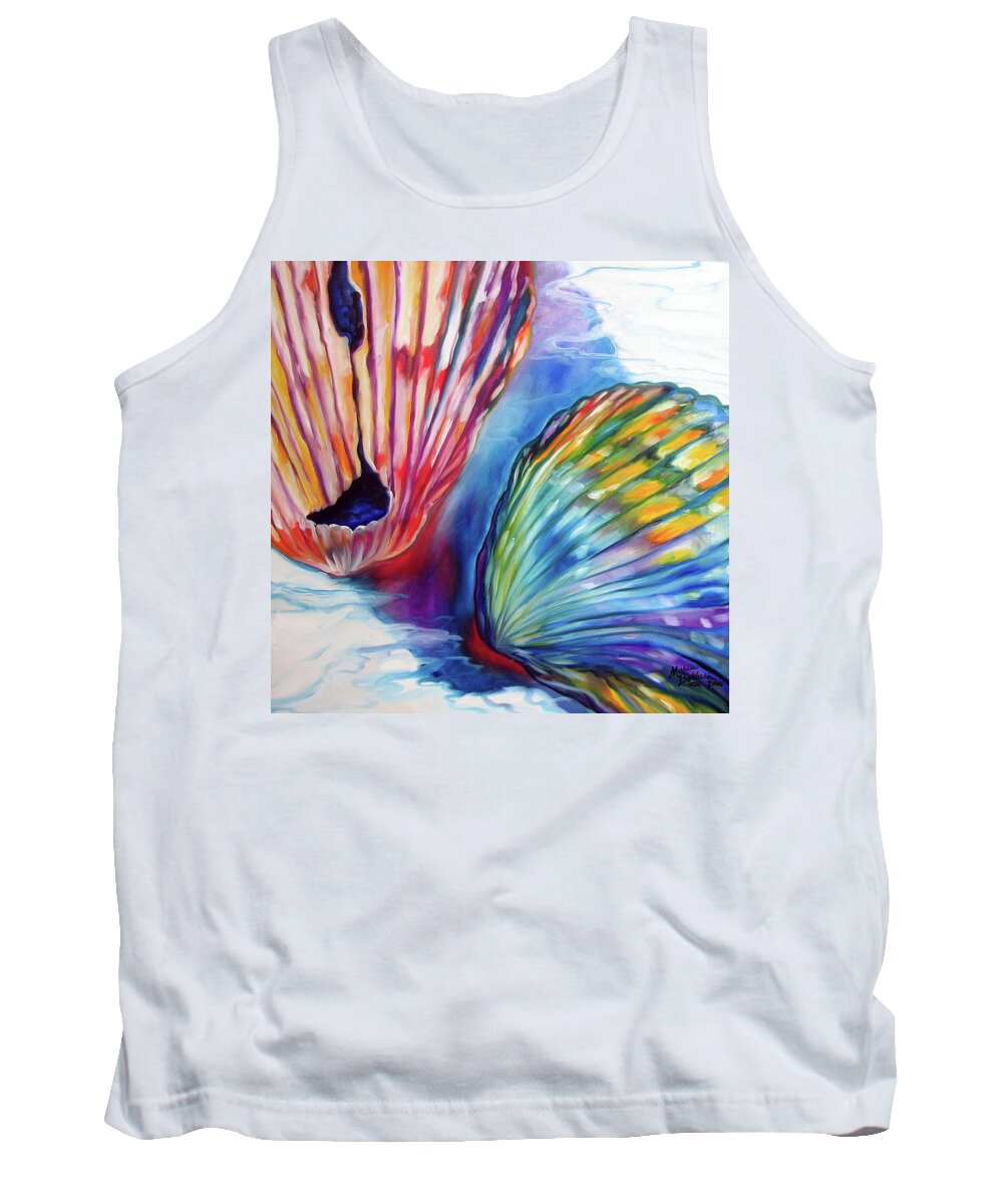 Sea Tank Top featuring the painting Sea Shell Abstract II by Marcia Baldwin