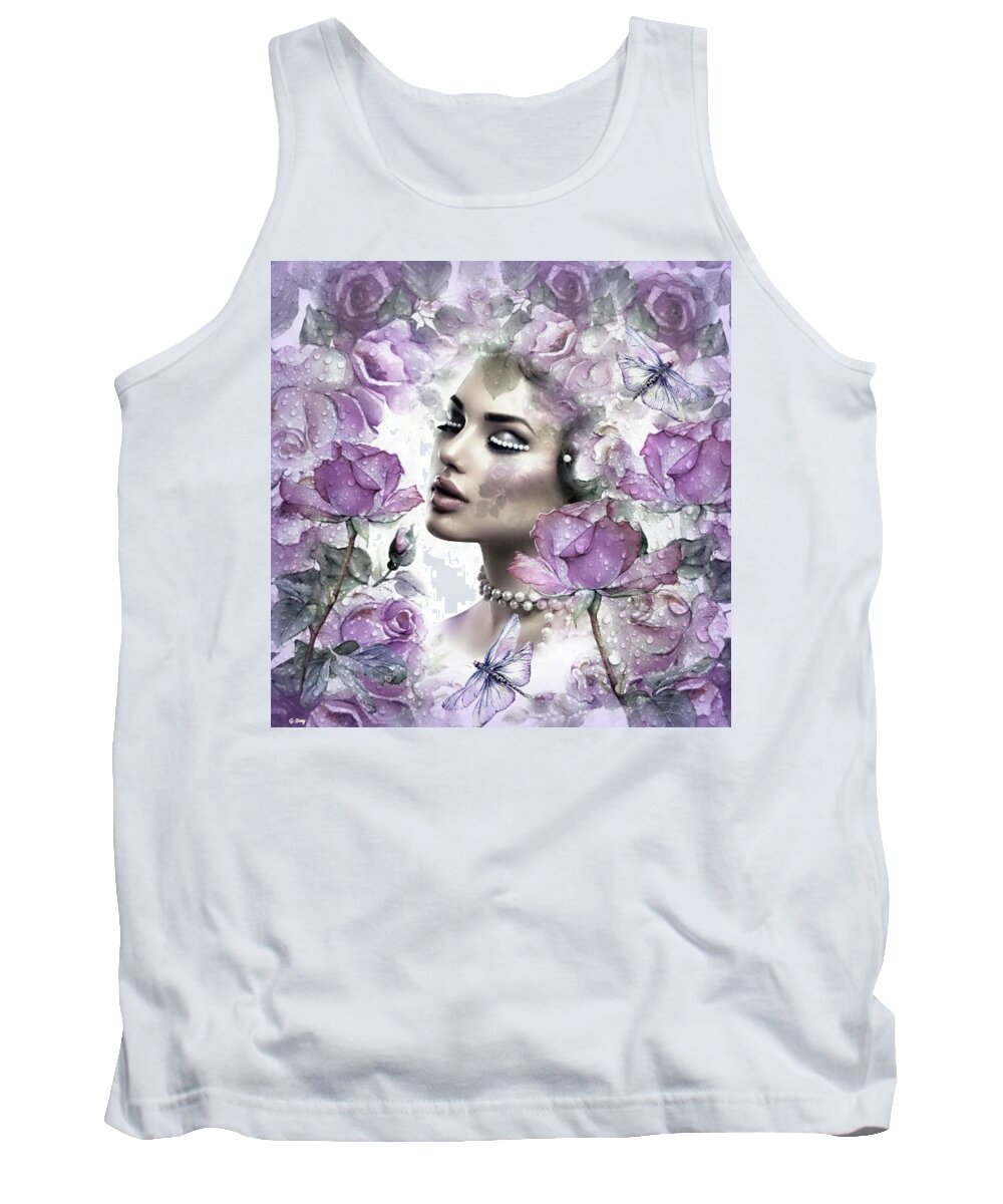 Roses Tank Top featuring the mixed media Sensual Pearl 02 by Gayle Berry