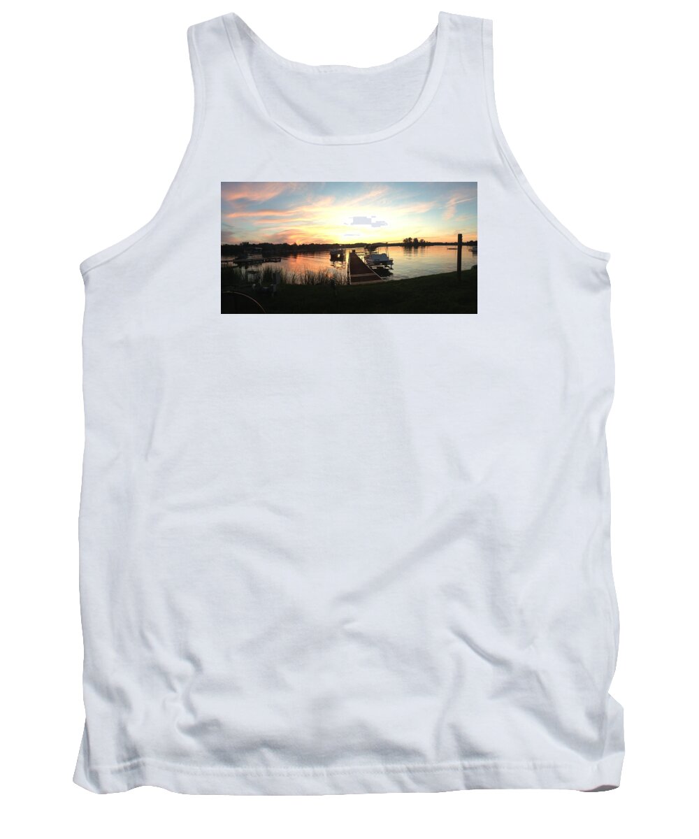Lake Tank Top featuring the photograph Serene Sunset by Rebecca Wood
