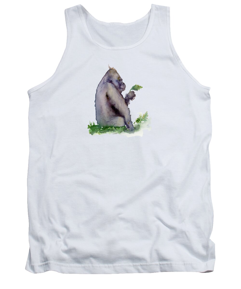 Gorilla Painting Tank Top featuring the painting Seriously Speaking by Amy Kirkpatrick
