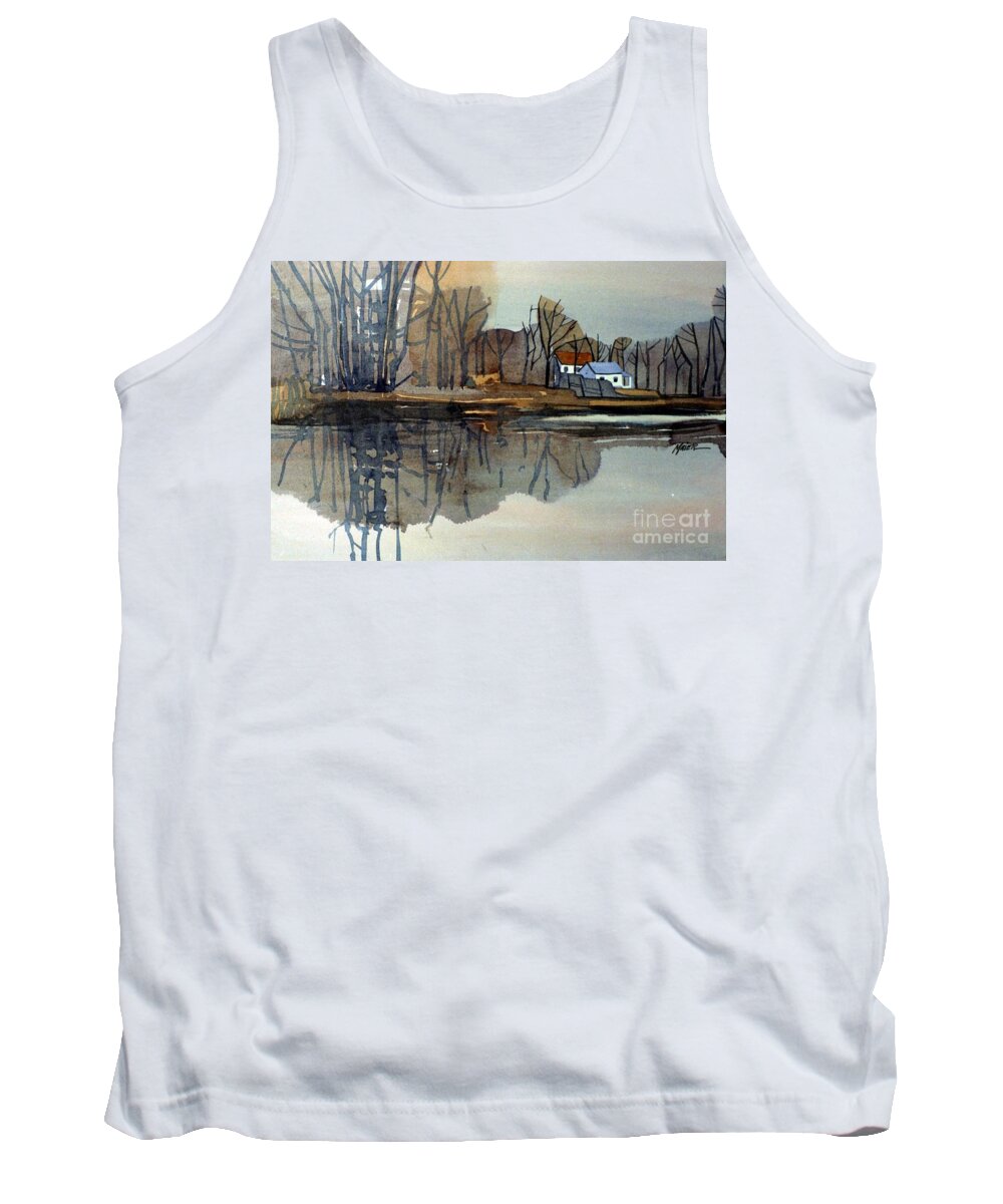 Plein Air Tank Top featuring the painting Shark River Reflections by Donald Maier