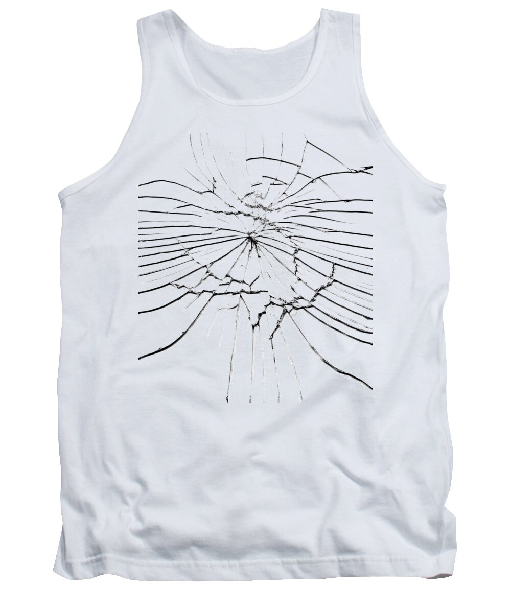 Shards Tank Top featuring the photograph Shattered glass - cracks and shards by Michal Boubin