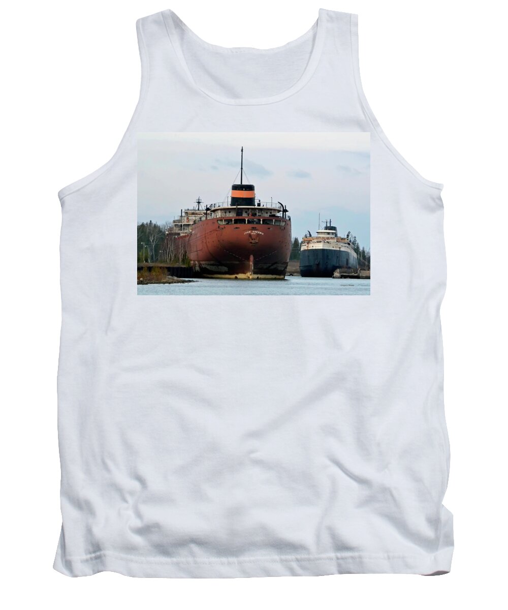 Ship Tank Top featuring the photograph Sherwin at Detour Michigan by Greg Steele