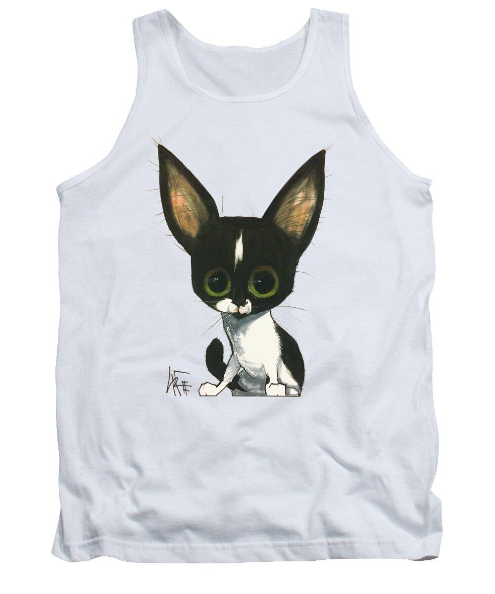 Pet Portrait Tank Top featuring the drawing Signoriello 2217-1 by Canine Caricatures By John LaFree