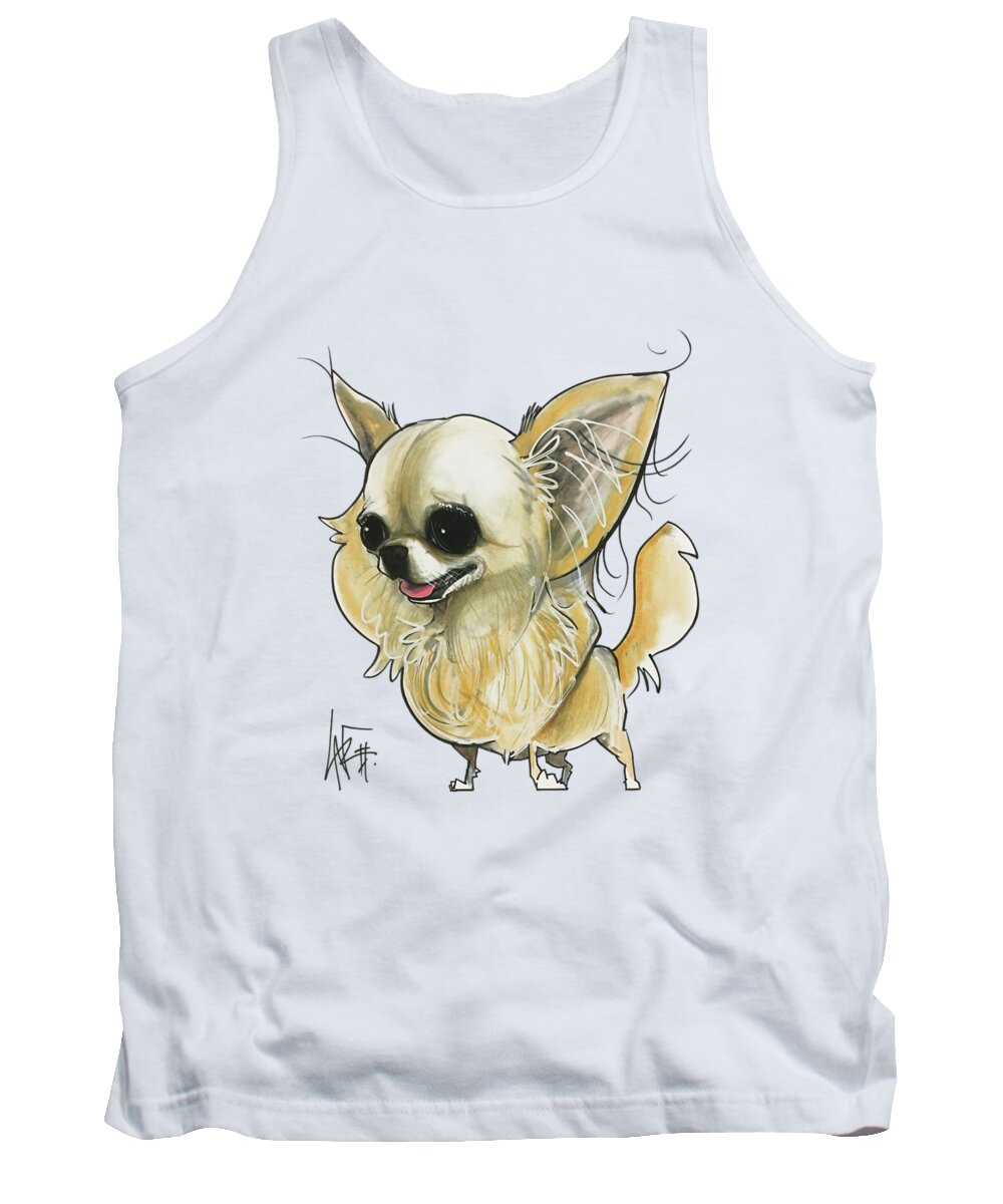 Pet Portrait Tank Top featuring the drawing Signoriello 2217-2 by Canine Caricatures By John LaFree
