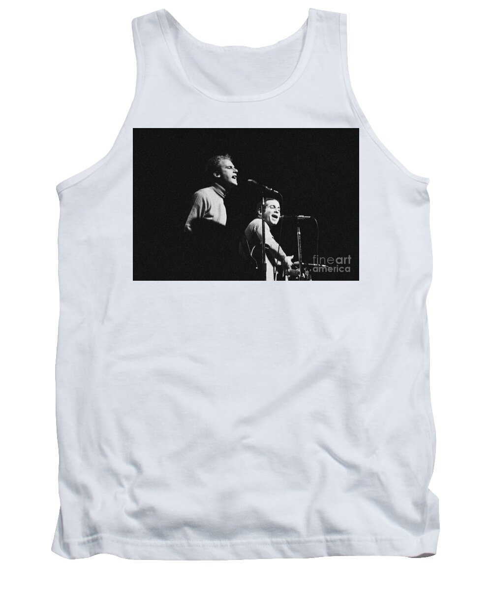 Monterey Pop Festival Tank Top featuring the photograph Simon and Garfunkel at Monterey Pop Festival by Dave Allen