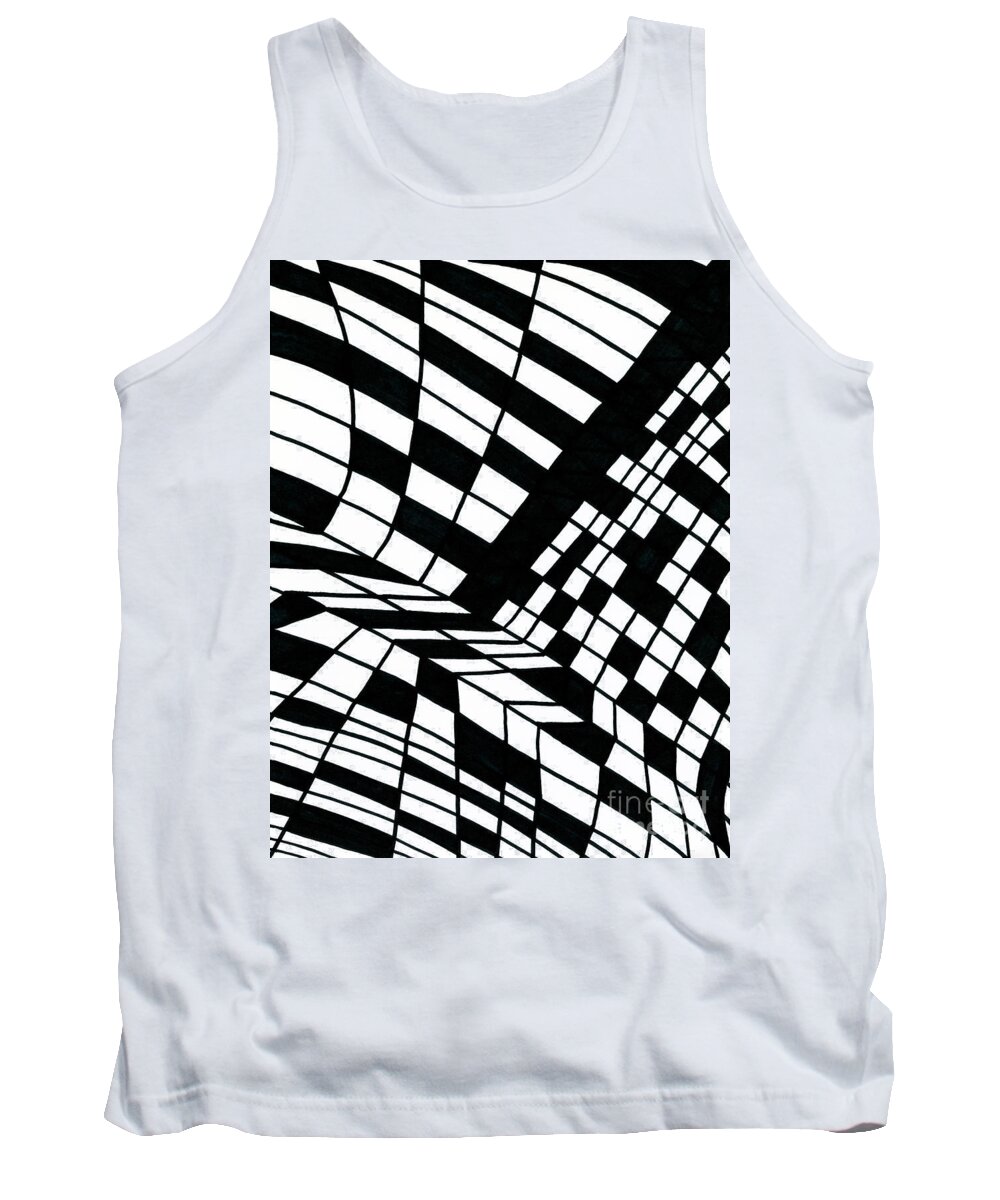 Abstract Tank Top featuring the drawing Situation by Lara Morrison