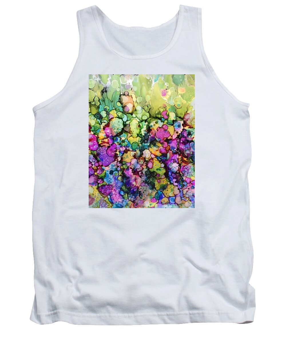 Abstract Painting. Tank Top featuring the painting Slippery Light by Nancy Koehler