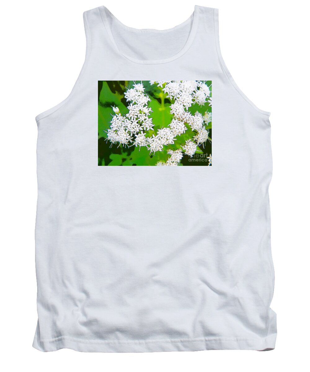 Flower Flowers Photo Photograph Photographs Photographic White Craig Walters A An The Plant Plants Tank Top featuring the digital art Small White Flowers by Craig Walters