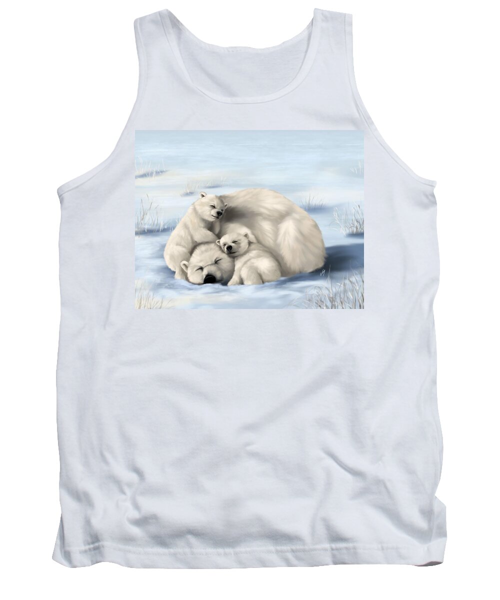 Bear Tank Top featuring the painting So much love by Veronica Minozzi