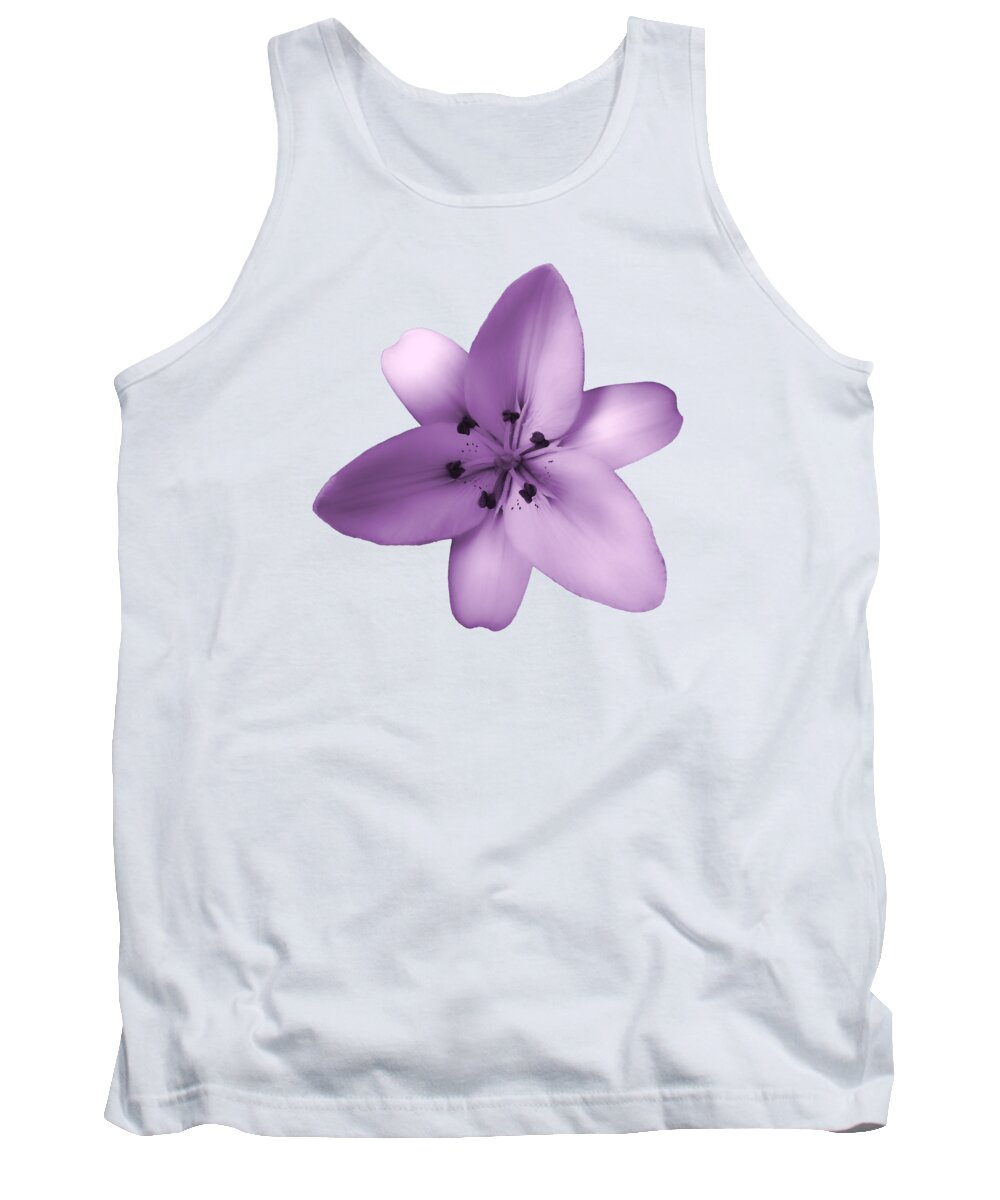 Lily Tank Top featuring the photograph Soft Purple Creme Lily by Johanna Hurmerinta