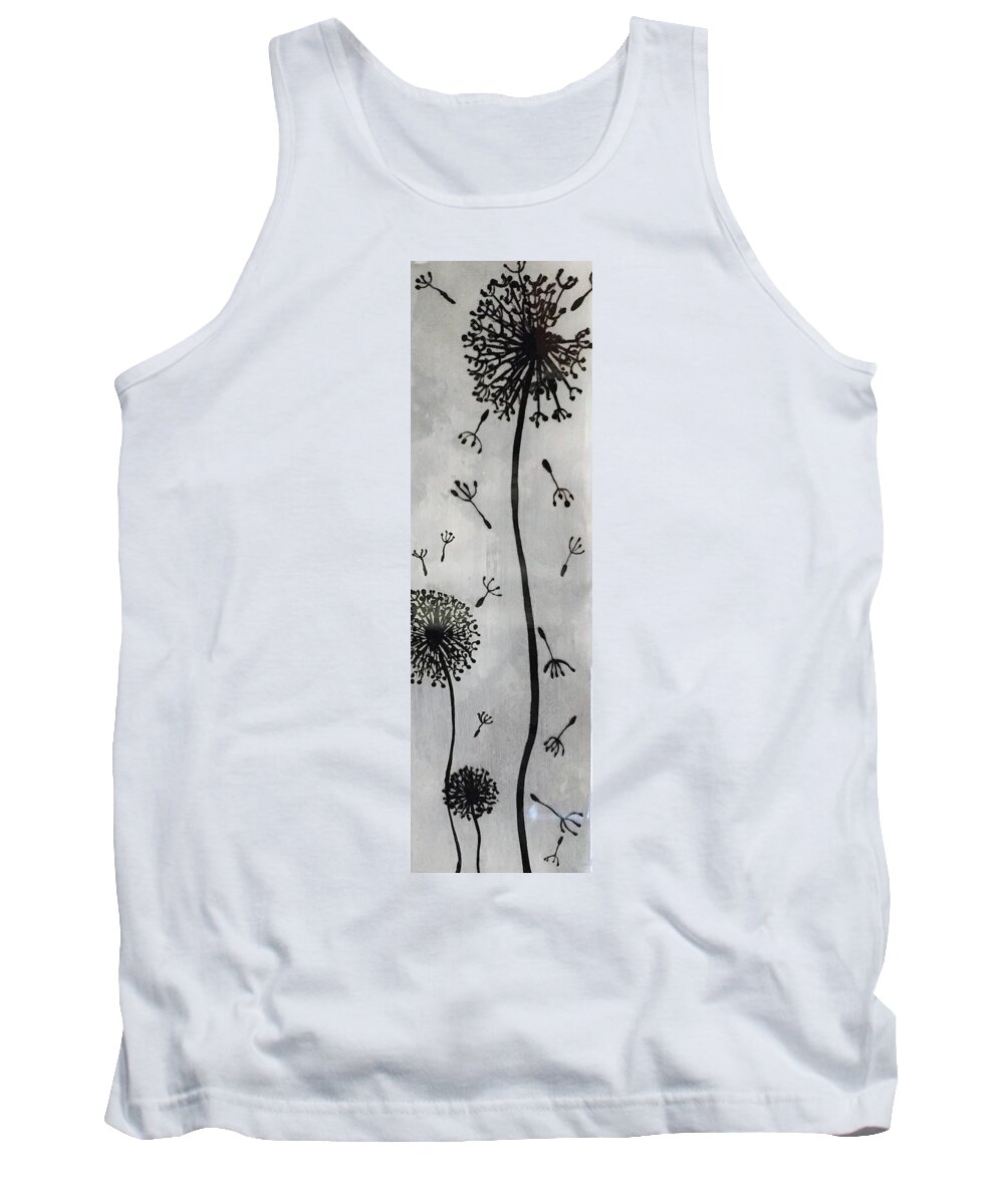 Dandelions Tank Top featuring the mixed media Some See a Weed by Melissa Torres