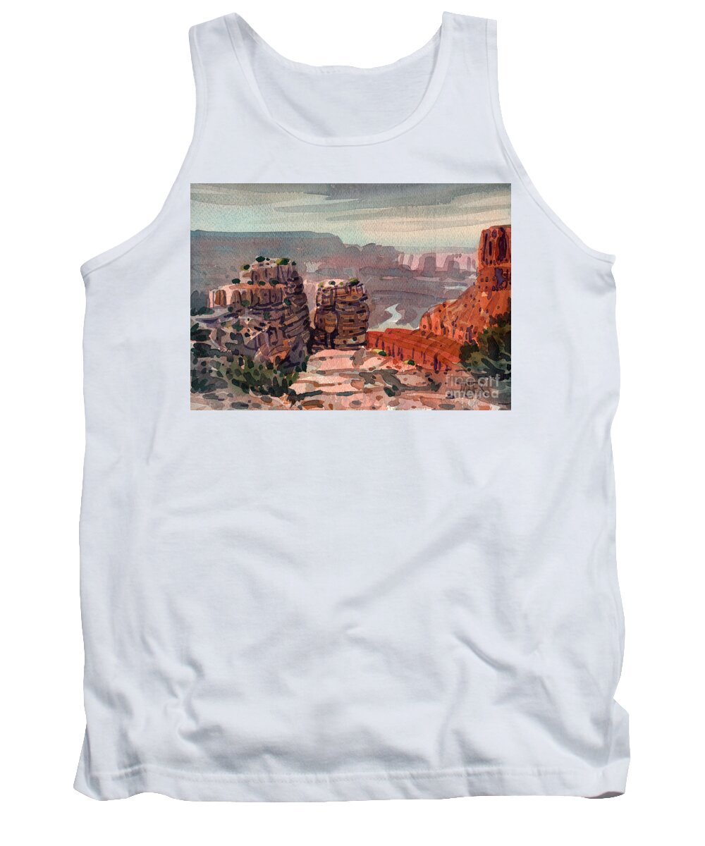 South Rim Tank Top featuring the painting South Rim by Donald Maier
